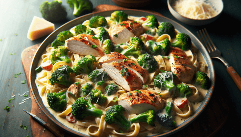 what are the steps for making homemade chicken and broccoli alfredo 4